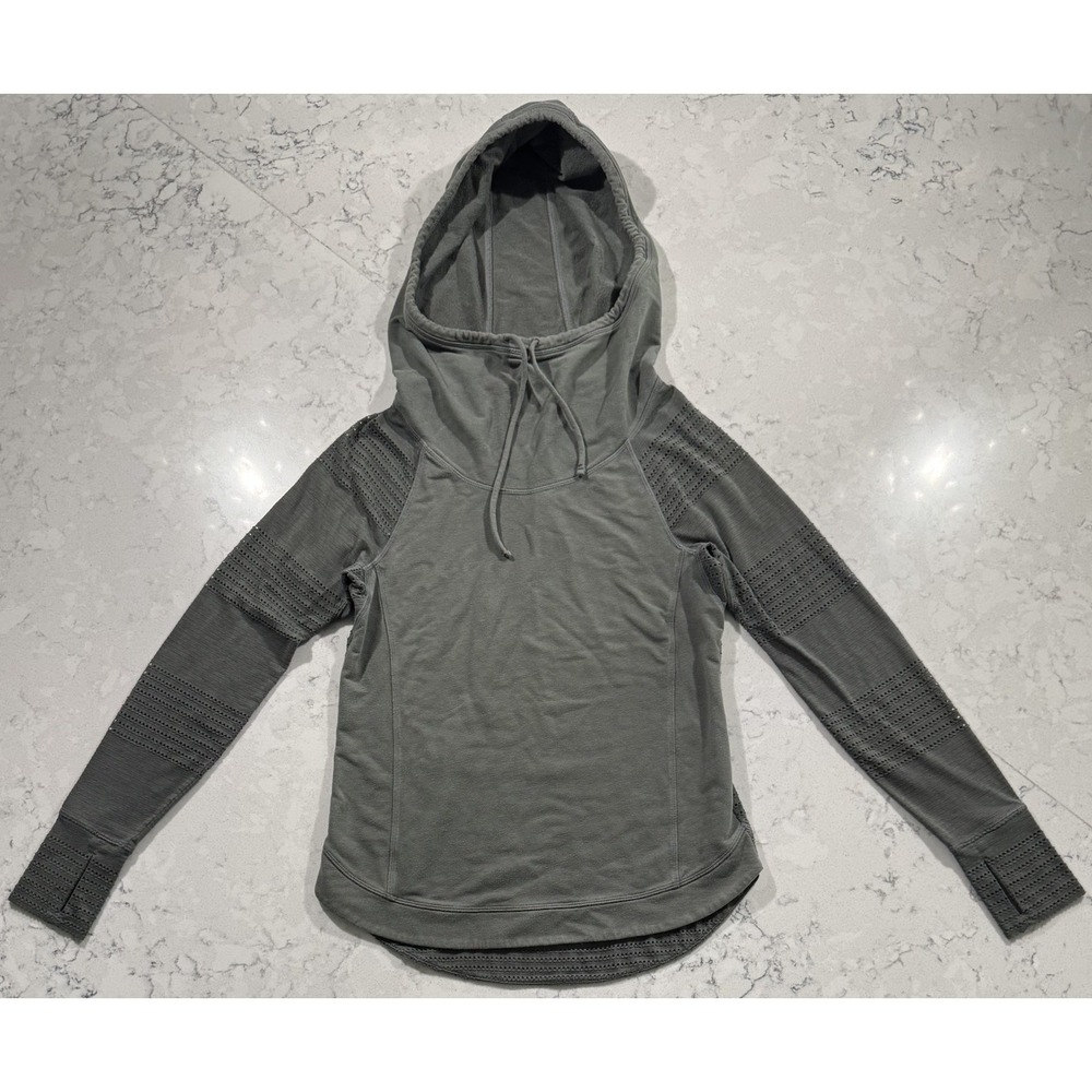 Athleta Limitless Hoodie Womens XXS Jasper Green Mesh Pullover Athleisure‎ Yoga
